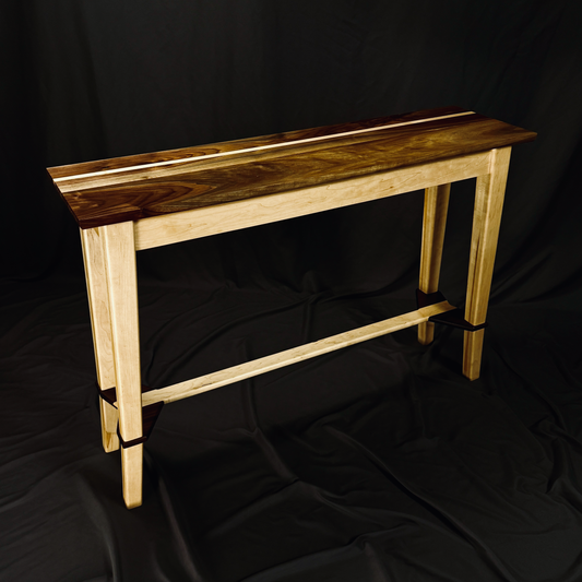 Maple and Walnut Console Table